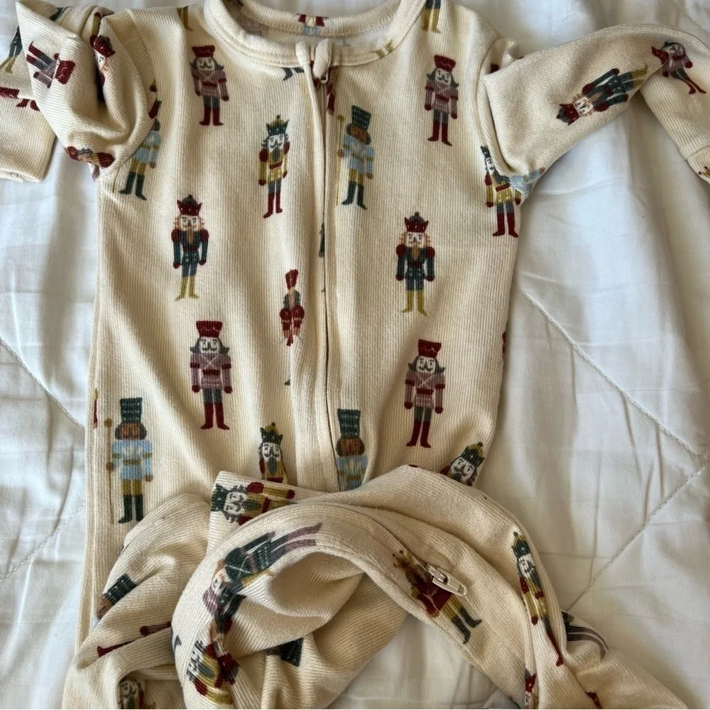 Set of Two Little Co by Lauren Conrad Holiday Zip Up Footie Pajama Size 18 Month